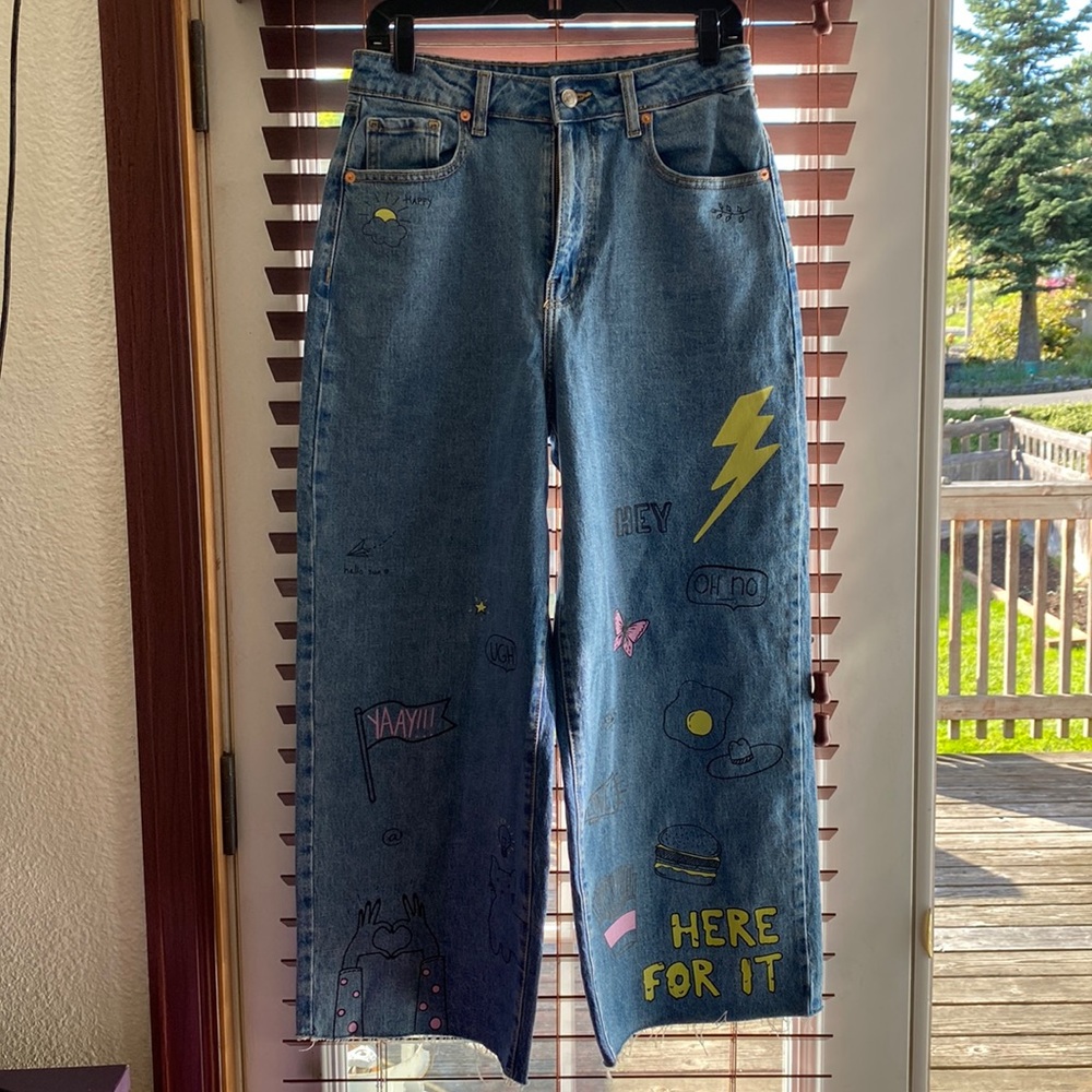 Wild Fable High Rise Painted Jeans